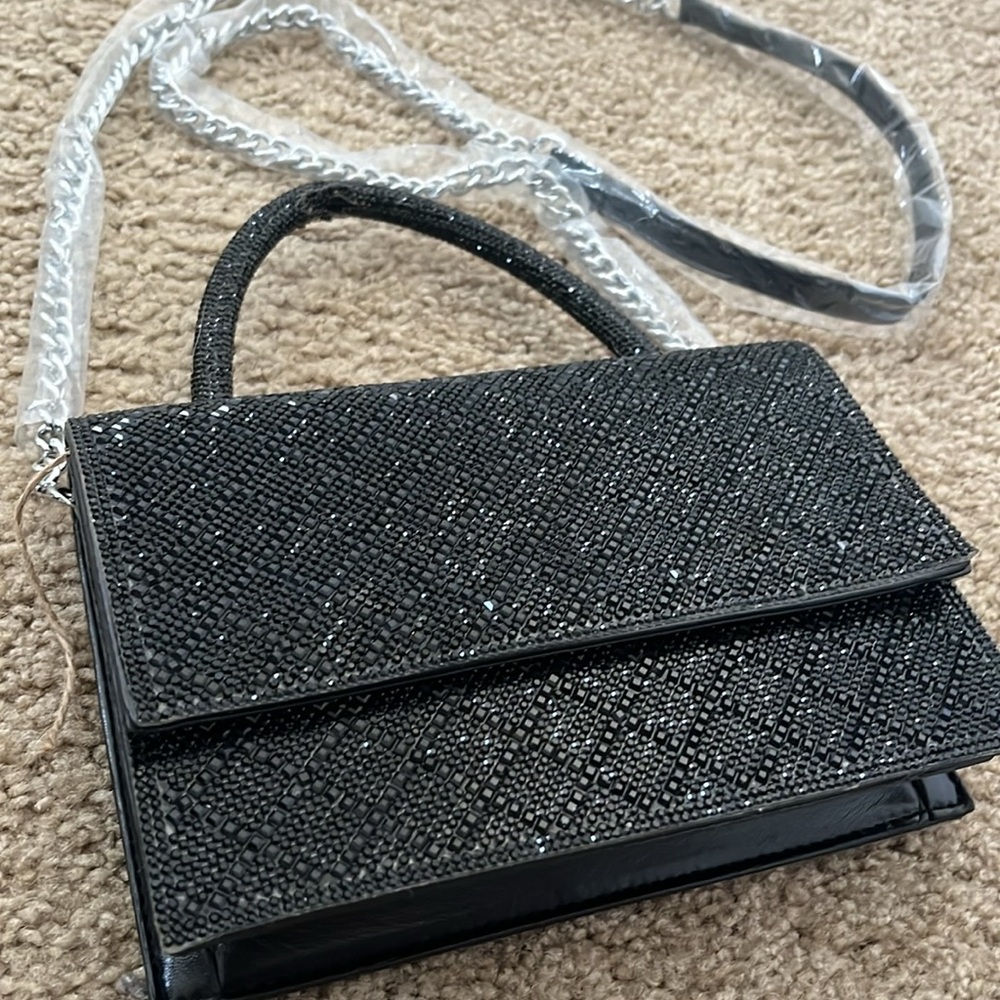 Scarlett Grace Black Beaded Embellished Bag, NWT